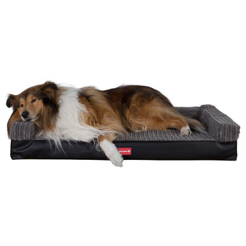 The Bench By Mighty-Bark Orthopedic Memory Foam Dog Bed Large Medium XXL Faux Leather Black