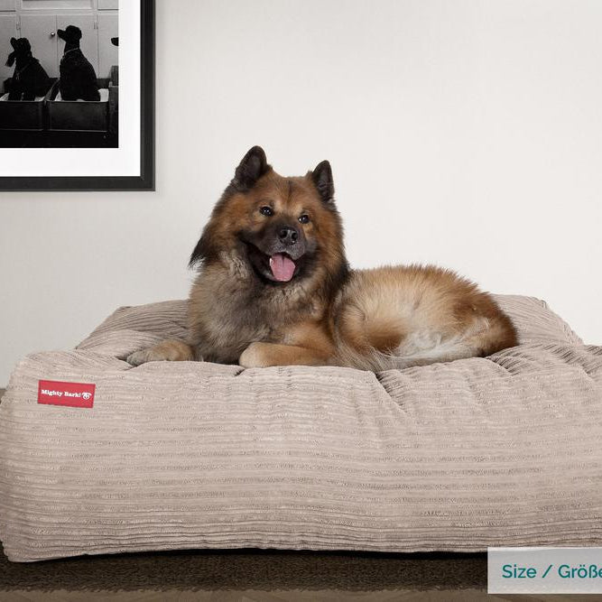 The Crash Pad By Mighty-Bark XXL Large Memory Foam Dog Bed Cord Mink