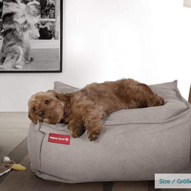 The Crash Pad Memory Foam Dog Bed - Canvas Pewter 02