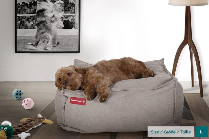 The Crash Pad Memory Foam Dog Bed - Canvas Pewter 02