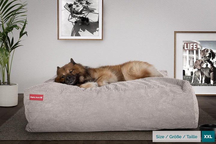 The Crash Pad By Mighty-Bark XXL Large Memory Foam Dog Bed Pom Pom Mink