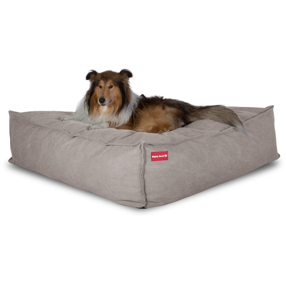 The Crash Pad Memory Foam Dog Bed - Canvas Pewter 01