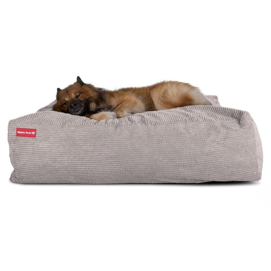 The Crash Pad By Mighty-Bark XXL Large Memory Foam Dog Bed Pom Pom Mink