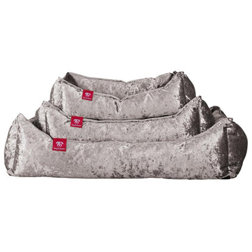 The Nest By Mighty-Bark Orthopedic Memory Foam Dog Bed Basket For Pets Small Medium Large Glitz Silver