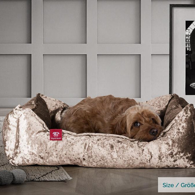 The Nest By Mighty-Bark Orthopedic Memory Foam Dog Bed Basket For Pets Small Medium Large Glitz Truffle