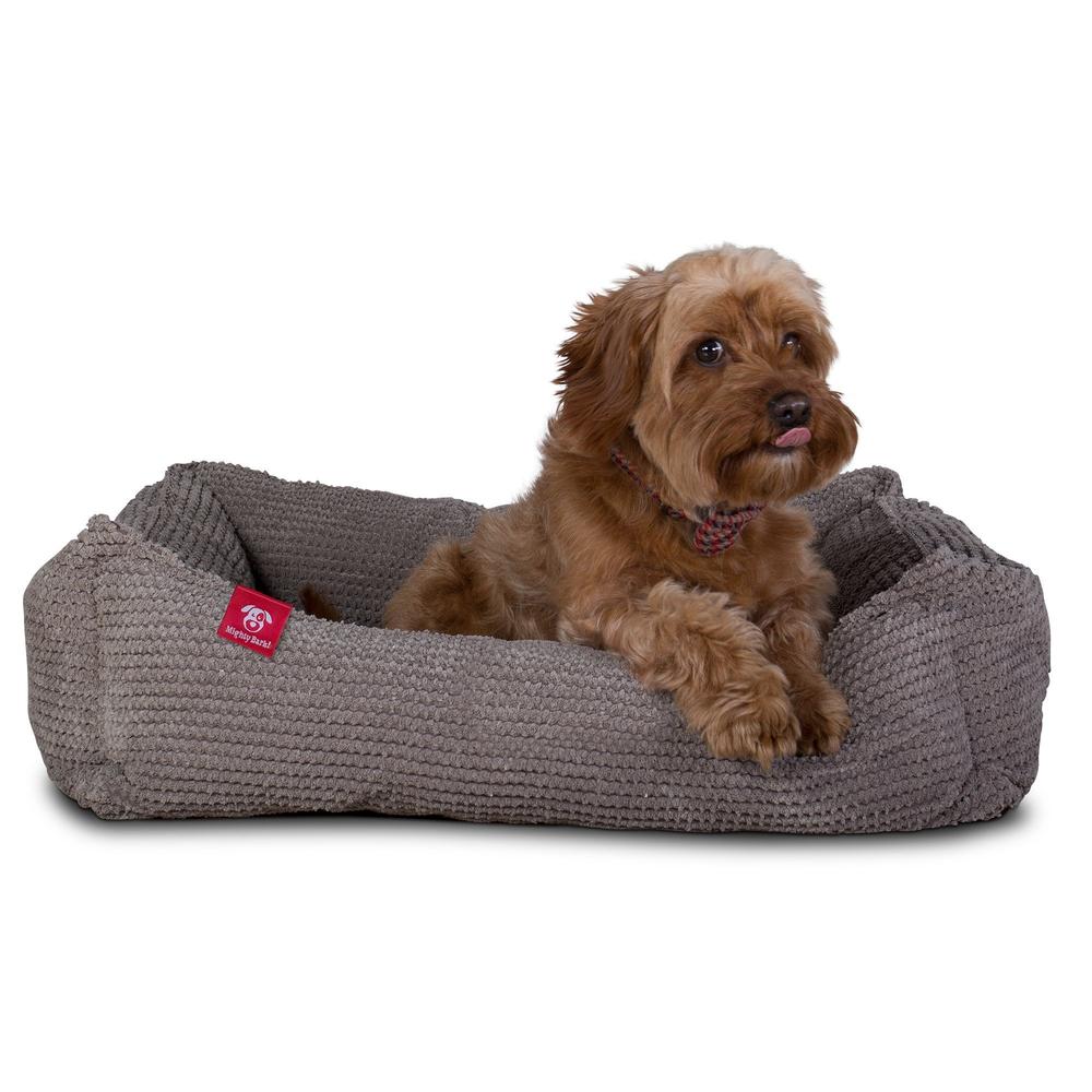 The Nest By Mighty-Bark Orthopedic Memory Foam Dog Bed Basket For Pets Small Medium Large Pom Pom Charcoal