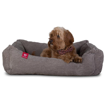 The Nest By Mighty-Bark Orthopedic Memory Foam Dog Bed Basket For Pets Small Medium Large Pom Pom Charcoal