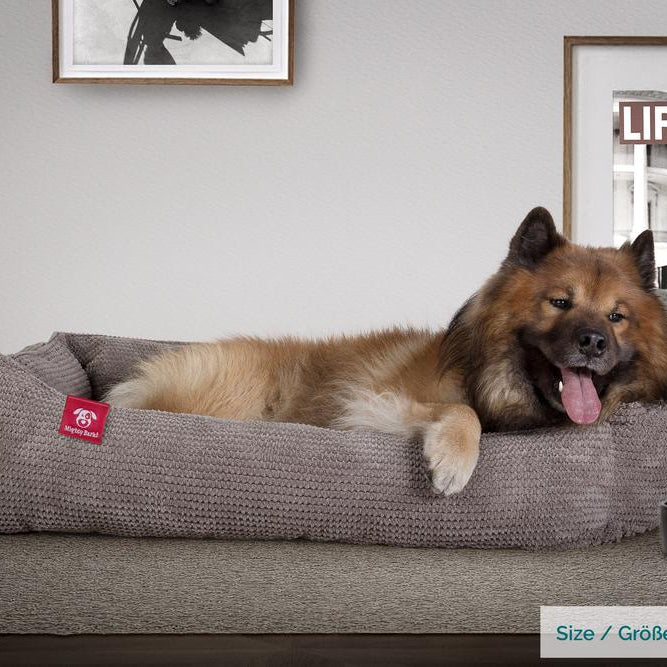 The Nest By Mighty-Bark Orthopedic Memory Foam Dog Bed Basket For Pets Small Medium Large Pom Pom Charcoal
