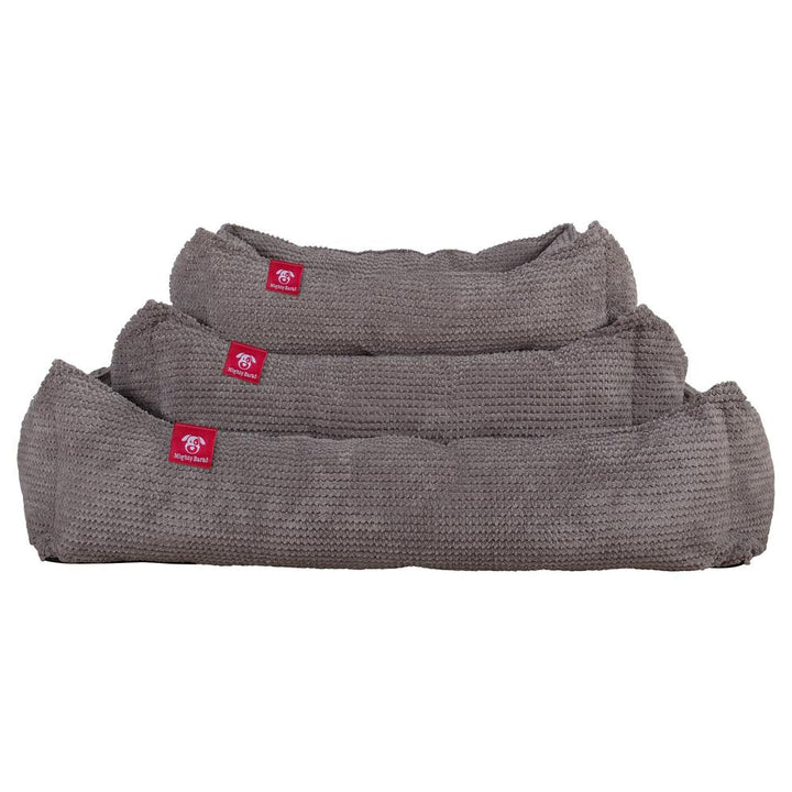 The Nest By Mighty-Bark Orthopedic Memory Foam Dog Bed Basket For Pets Small Medium Large Pom Pom Charcoal