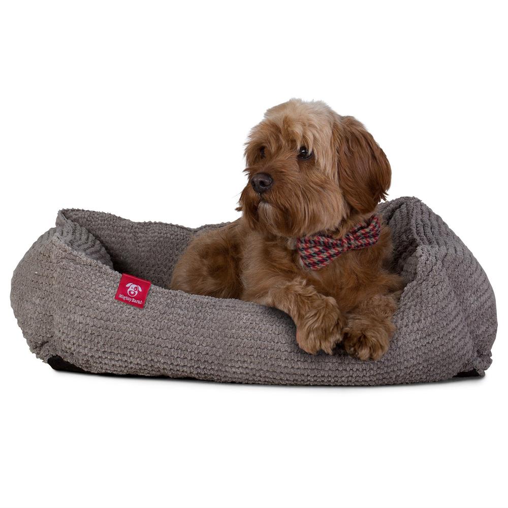 The Nest By Mighty-Bark Orthopedic Memory Foam Dog Bed Basket For Pets Small Medium Large Pom Pom Charcoal