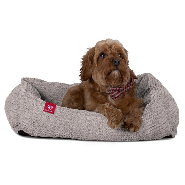 The Nest By Mighty-Bark Orthopedic Memory Foam Dog Bed Basket For Pets Small Medium Large Pom Pom Mink
