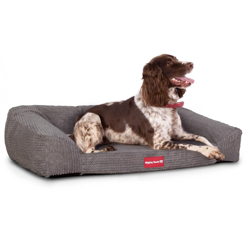 The Sofa By Mighty-Bark Orthopedic Memory Foam Sofa Dog Bed Large Medium XXL Pom Pom Charcoal