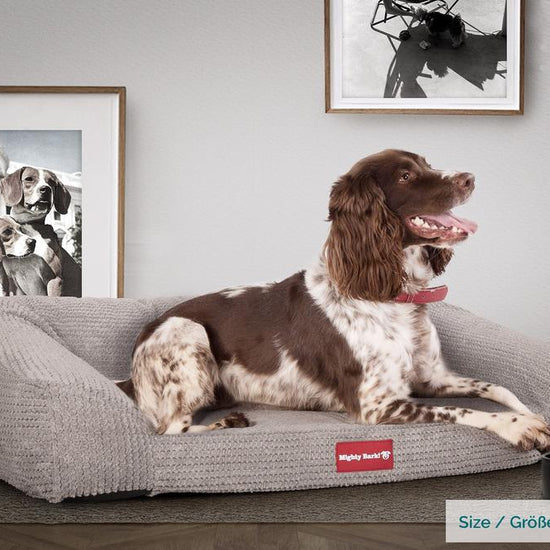 The Sofa By Mighty-Bark Orthopedic Memory Foam Sofa Dog Bed Large Medium XXL Pom Pom Mink
