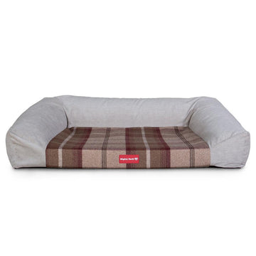 The Sofa By Mighty-Bark Orthopedic Memory Foam Sofa Dog Bed Large Medium XXL Tartan Mulberry