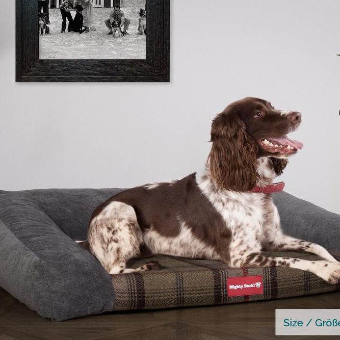 The Sofa By Mighty-Bark Orthopedic Memory Foam Sofa Dog Bed Large Medium XXL Tartan Hunter