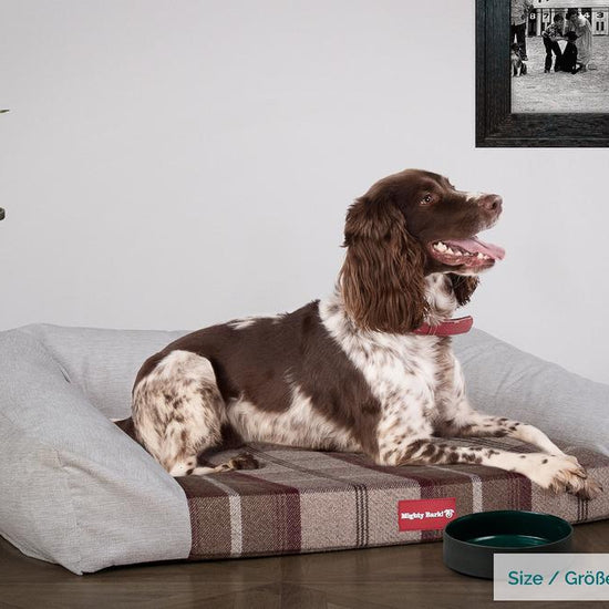 The Sofa By Mighty-Bark Orthopedic Memory Foam Sofa Dog Bed Large Medium XXL Tartan Mulberry