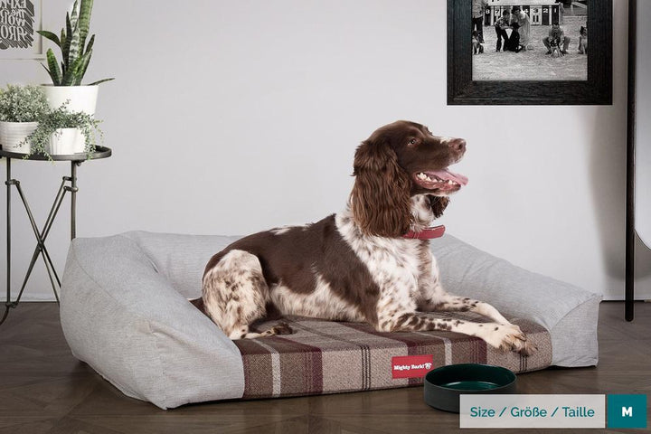 The Sofa By Mighty-Bark Orthopedic Memory Foam Sofa Dog Bed Large Medium XXL Tartan Mulberry