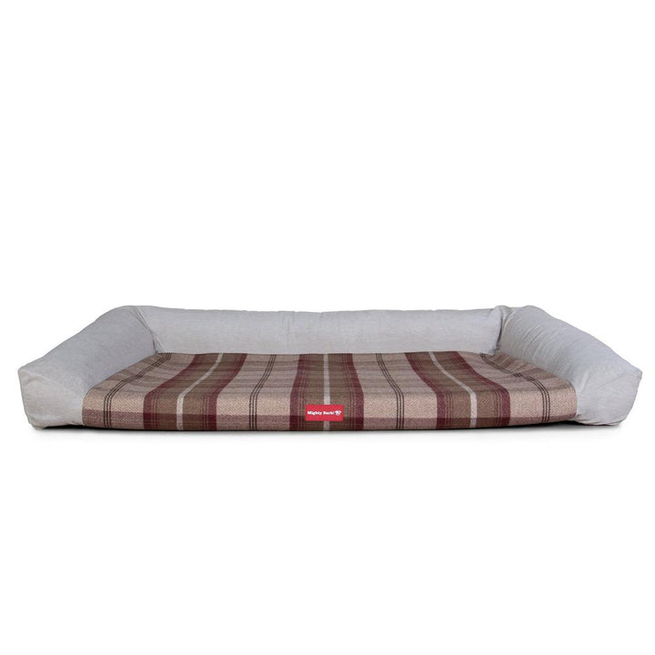 The Sofa By Mighty-Bark Orthopedic Memory Foam Sofa Dog Bed Large Medium XXL Tartan Mulberry