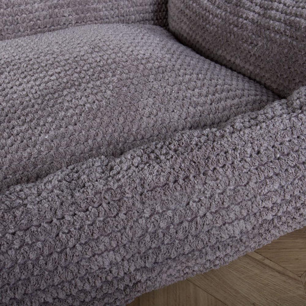 The Nest Orthopedic Memory Foam Dog Bed - Pom Pom Charcoal Grey Fabric Close-up Image