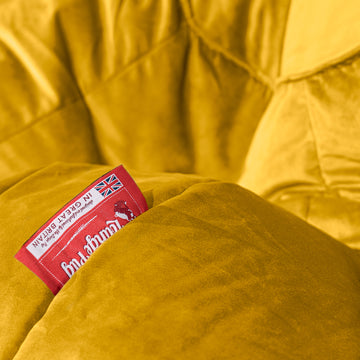 Highback Bean Bag Chair - Velvet Gold 03