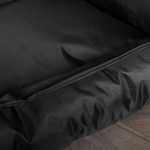 The Bench Orthopedic Memory Foam Dog Bed - Waterproof Black Fabric Close-up Image
