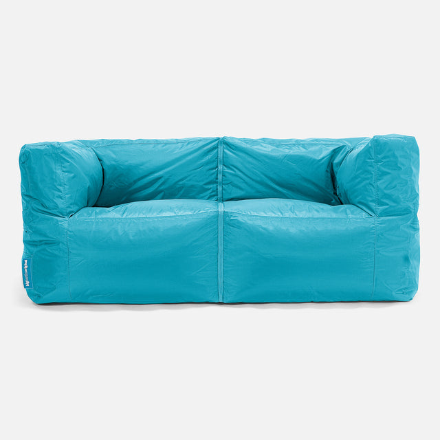 2 Seater Modular Sofa Outdoor Bean Bag - SmartCanvas™ Aqua Blue 01