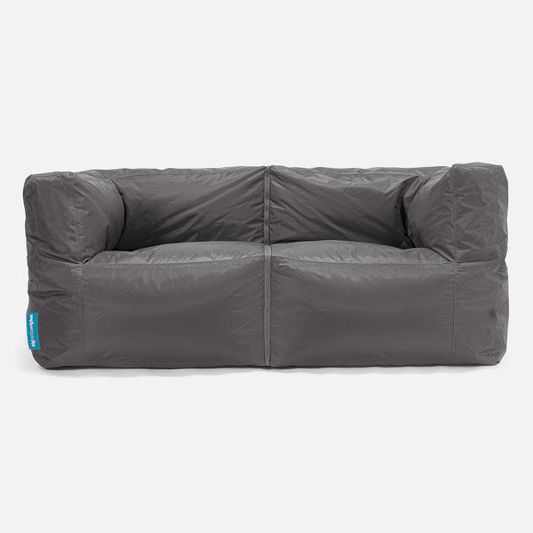 2 Seater Modular Sofa Outdoor Bean Bag - SmartCanvas™ Graphite Grey 01