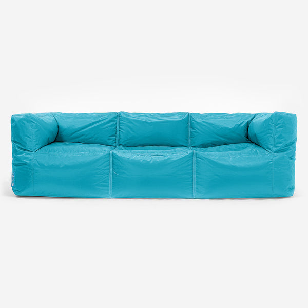 3 Seater Modular Sofa Outdoor Bean Bag - SmartCanvas™ Aqua Blue 01