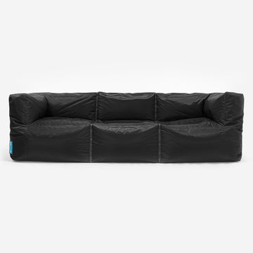 3 Seater Modular Sofa Outdoor Bean Bag - SmartCanvas™ Black 01