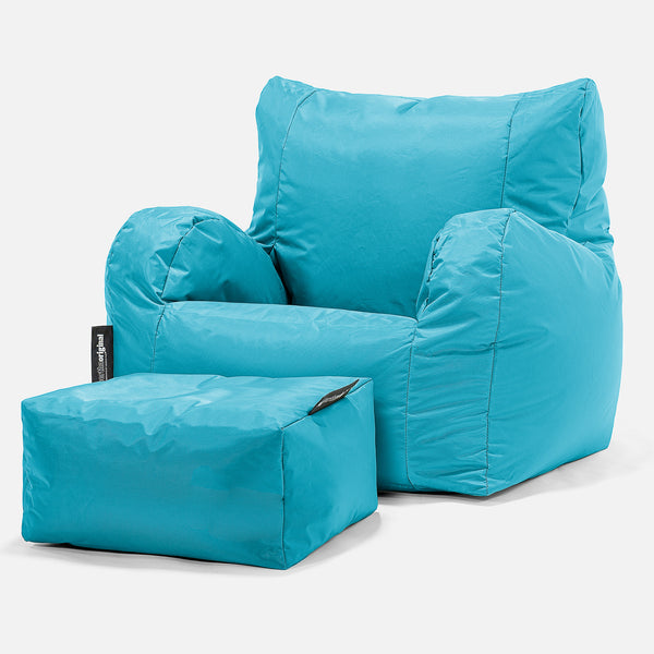 Garden Bean Bag Armchair - SmartCanvas™ Aqua Blue 01