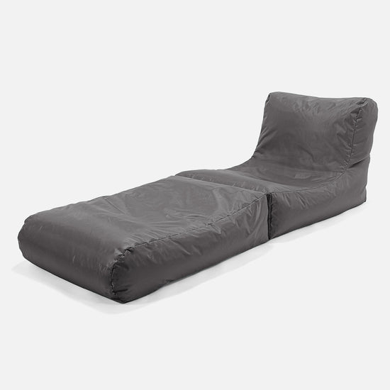 2 in 1 Garden Sun Lounger Bean Bag - SmartCanvas™ Graphite Grey 02