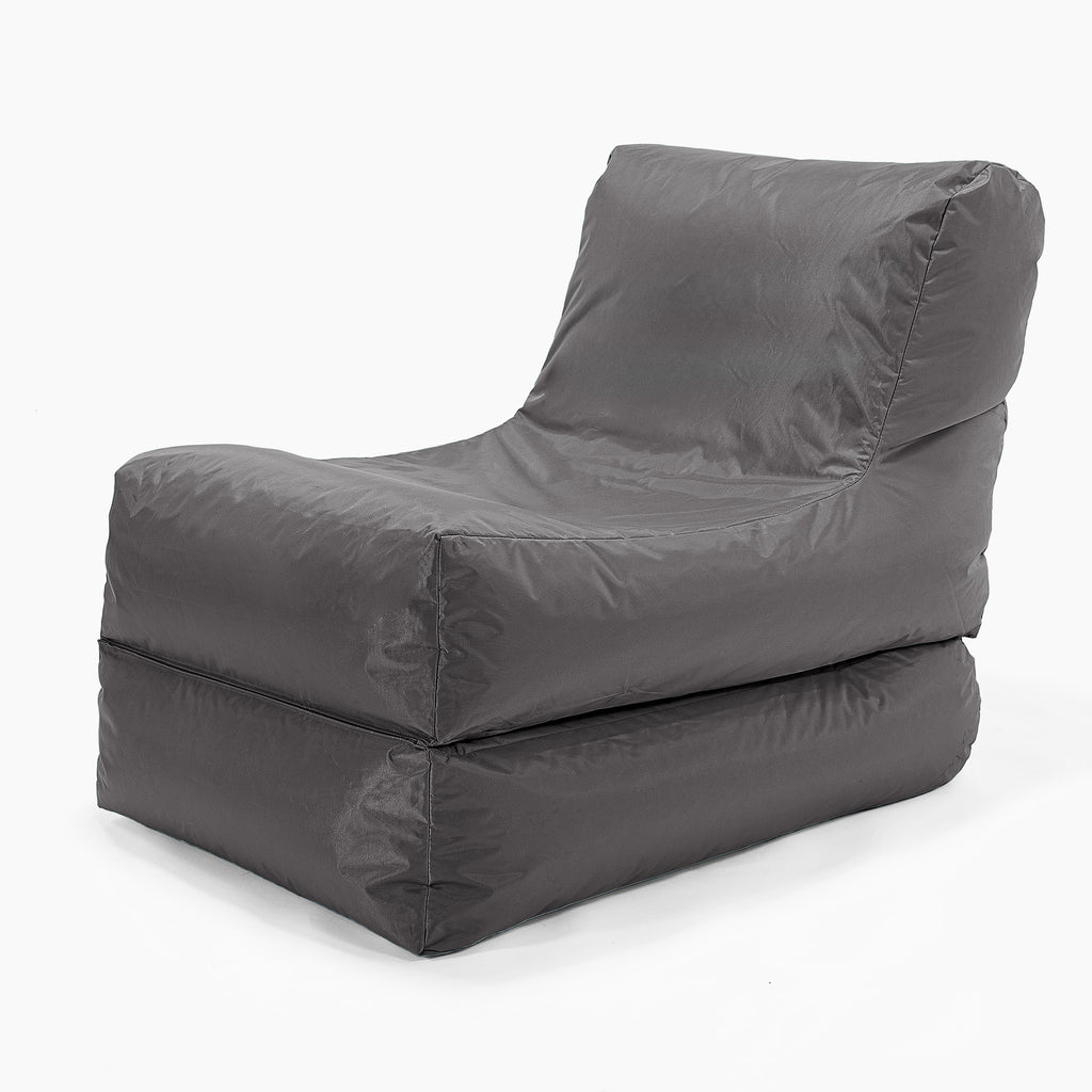 2 in 1 Garden Sun Lounger Bean Bag - SmartCanvas™ Graphite Grey 03