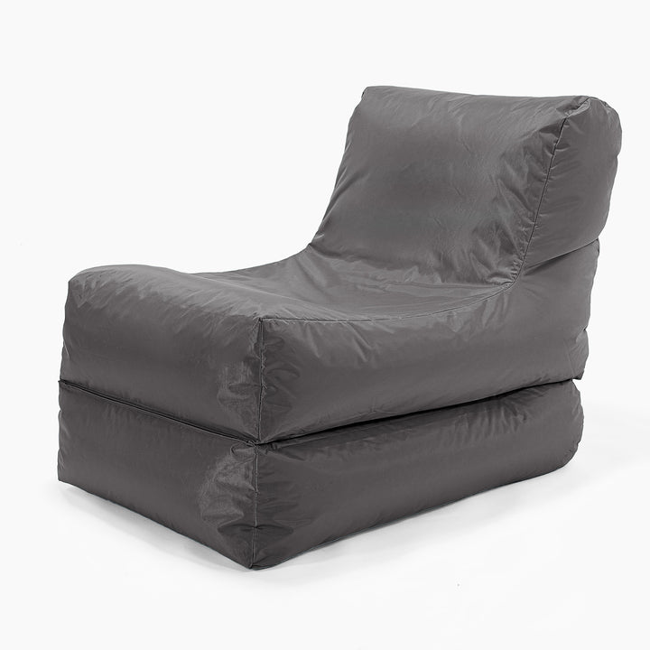 2 in 1 Garden Sun Lounger Bean Bag - SmartCanvas™ Graphite Grey 03