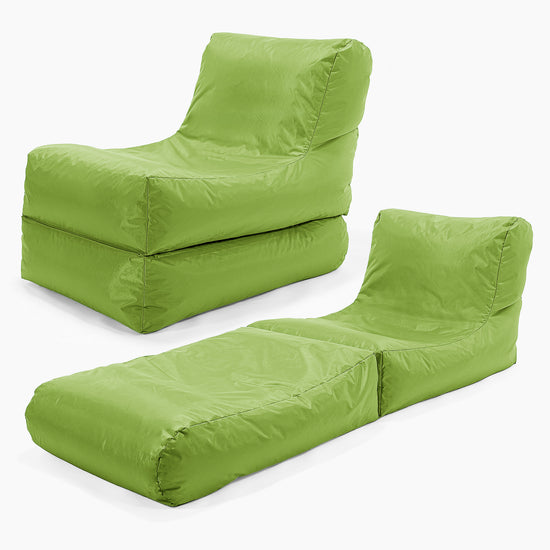 2 in 1 Garden Sun Lounger Bean Bag - SmartCanvas™ Lime Green 01