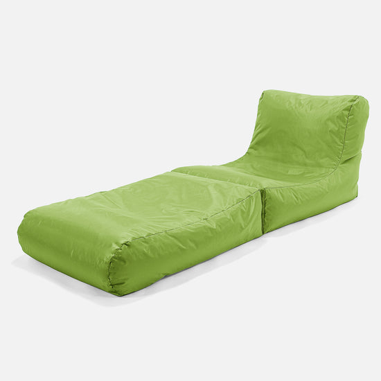 2 in 1 Garden Sun Lounger Bean Bag - SmartCanvas™ Lime Green 02