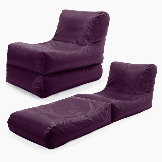 2 in 1 Garden Sun Lounger Bean Bag - SmartCanvas™ Purple 01