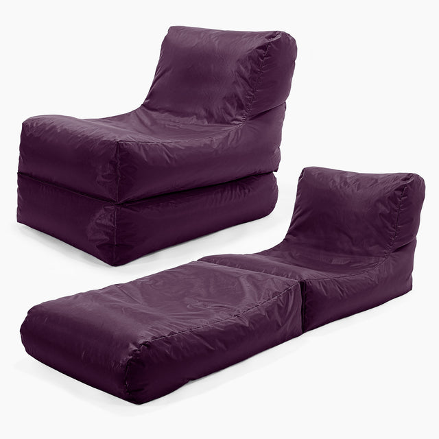 2 in 1 Garden Sun Lounger Bean Bag - SmartCanvas™ Purple 01