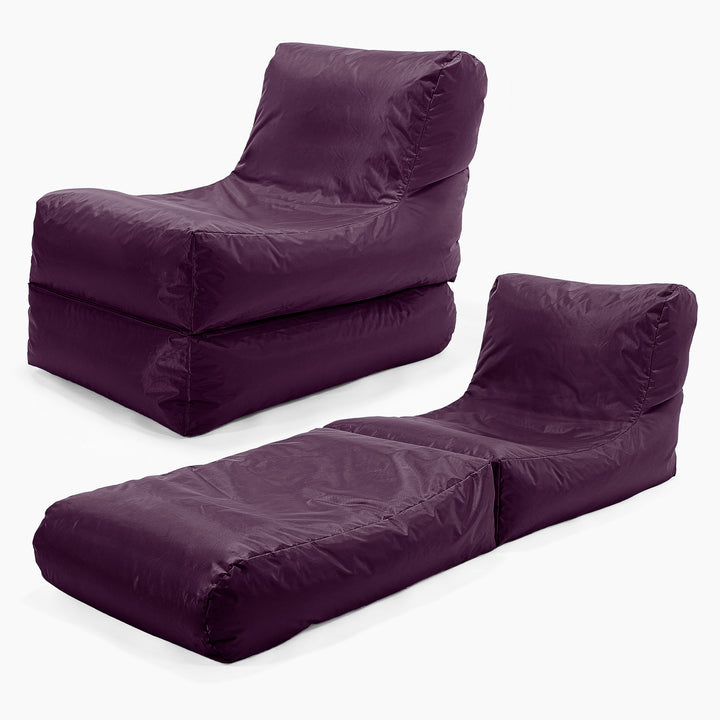 2 in 1 Garden Sun Lounger Bean Bag - SmartCanvas™ Purple 01