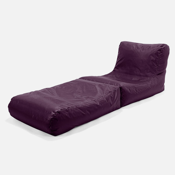 2 in 1 Garden Sun Lounger Bean Bag - SmartCanvas™ Purple 01