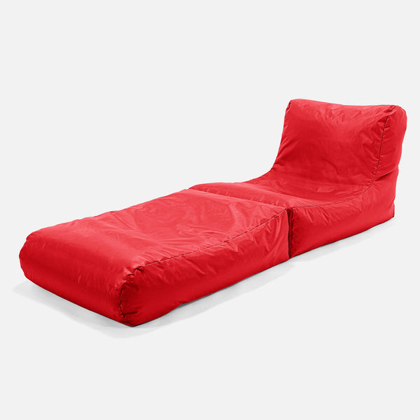 2 in 1 Garden Sun Lounger Bean Bag - SmartCanvas™ Red 01