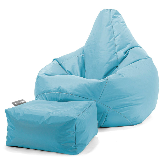 Outdoor Highback Bean Bag Chair - SmartCanvas™ Aqua Blue 02