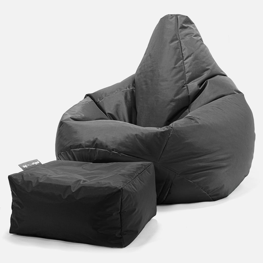 Outdoor Highback Bean Bag Chair - SmartCanvas™ Black 01