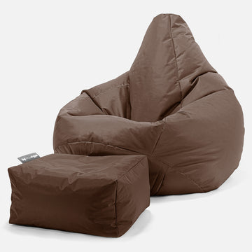 Outdoor Highback Bean Bag Chair - SmartCanvas™ Brown 01