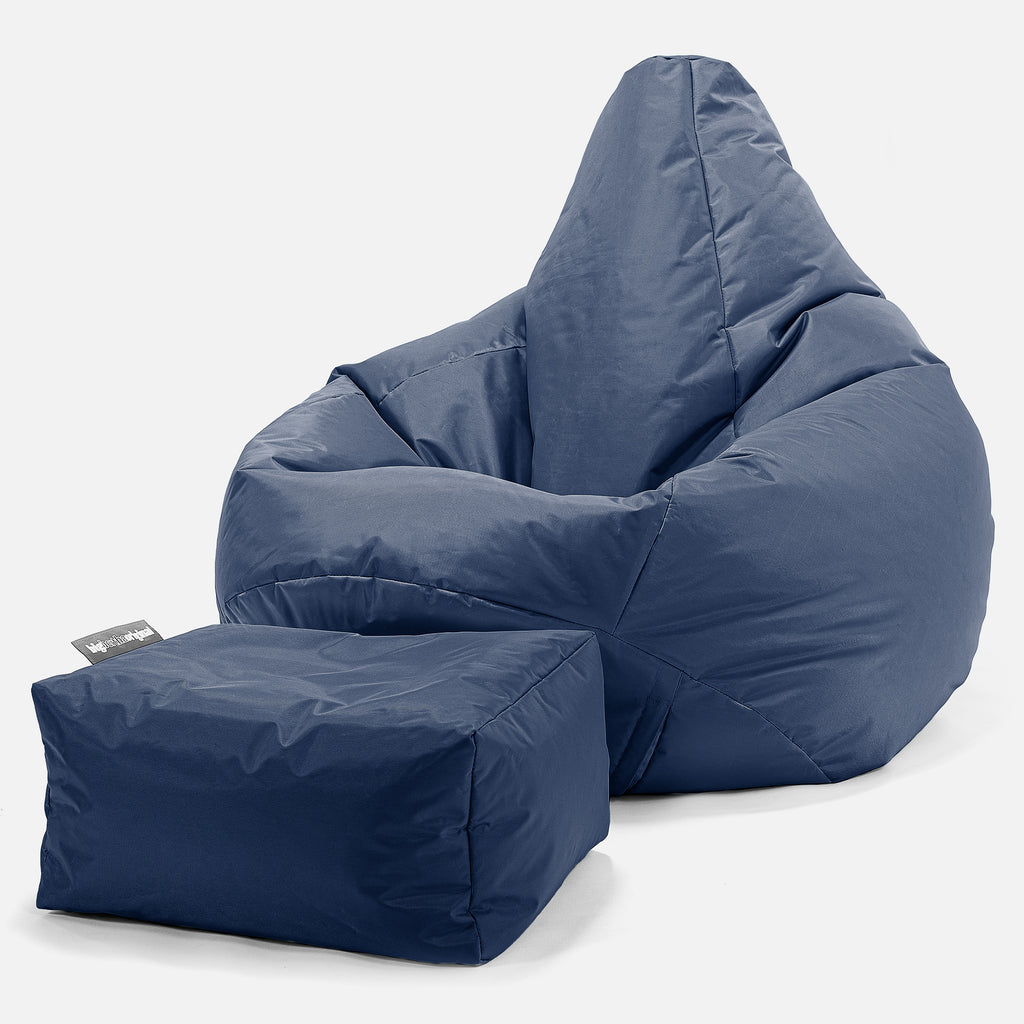 Outdoor Highback Bean Bag Chair - SmartCanvas™ Navy Blue 01