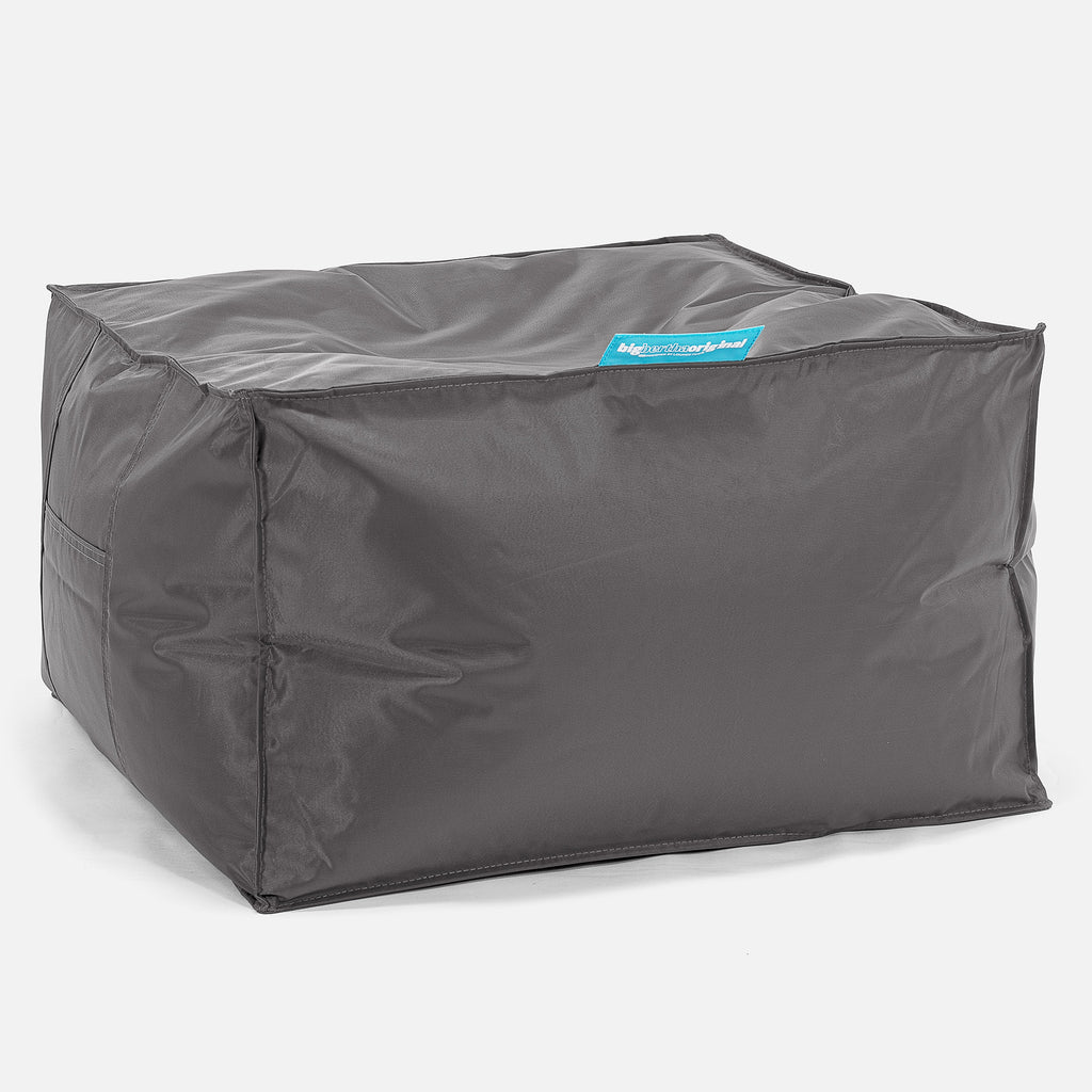 Outdoor Large Square Pouffe - SmartCanvas™ Graphite Grey 01