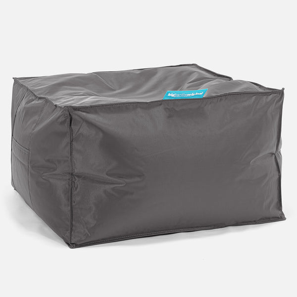 Outdoor Large Square Pouffe - SmartCanvas™ Graphite Grey 01