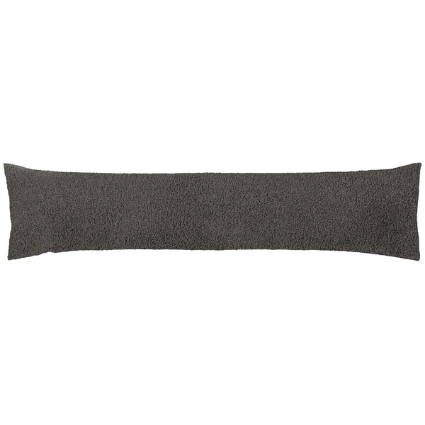 Draught Excluder Cushion - Teddy Fleece Charcoal Grey 01