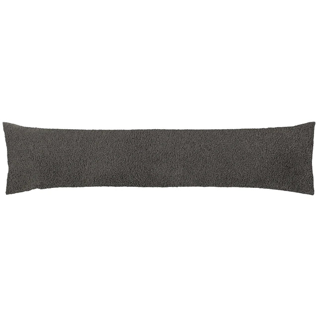 Draught Excluder Cushion - Teddy Fleece Charcoal Grey 01