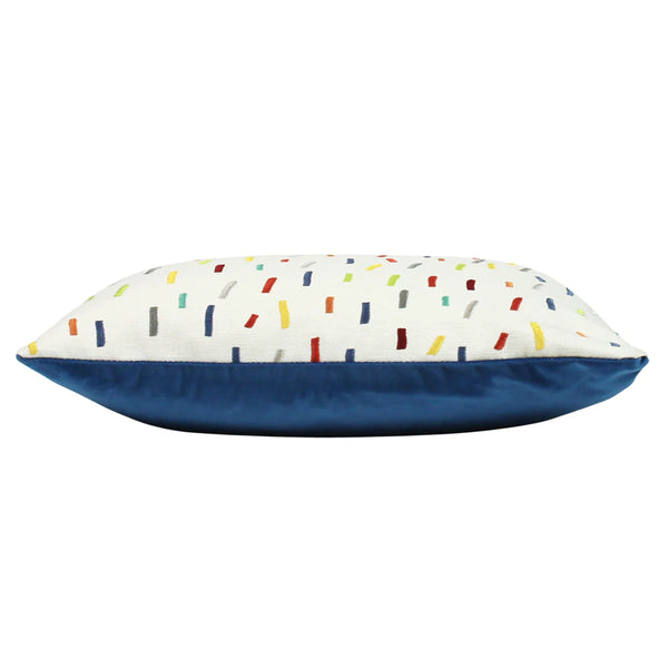 Embroidered Scatter Cushion Cover 40 x 40cm - Multi Coloured Confetti Fabric Close-up Image
