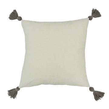 Cotton Embroidered Tassel Scatter Cushion Cover 47 x 47cm - Grey 02